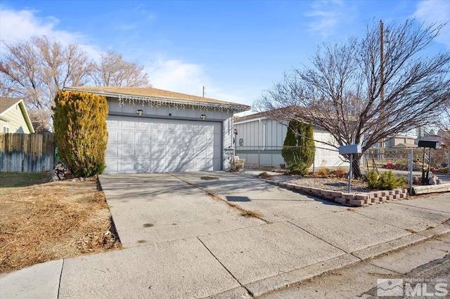 exterior space featuring a garage