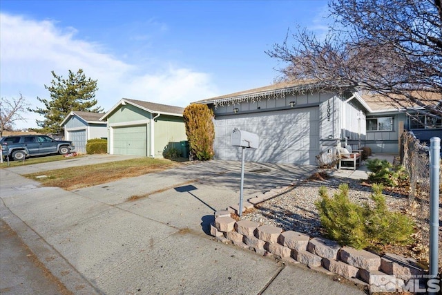 ranch-style home with a garage