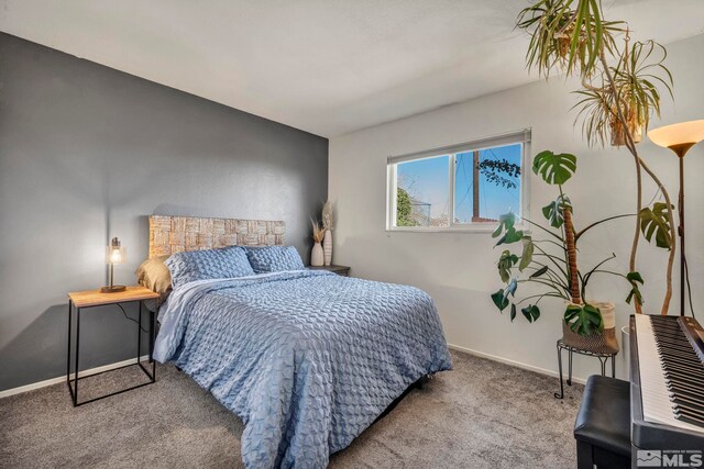 bedroom featuring carpet