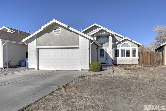 view of front of house with a garage