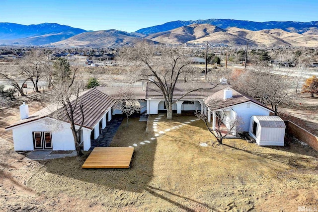 aerial view featuring a mountain view