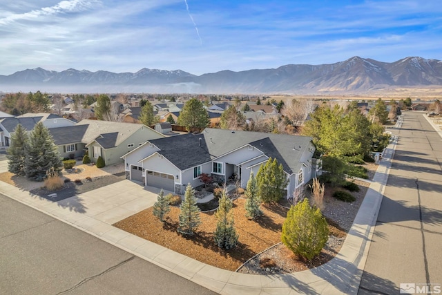 aerial view featuring a mountain view