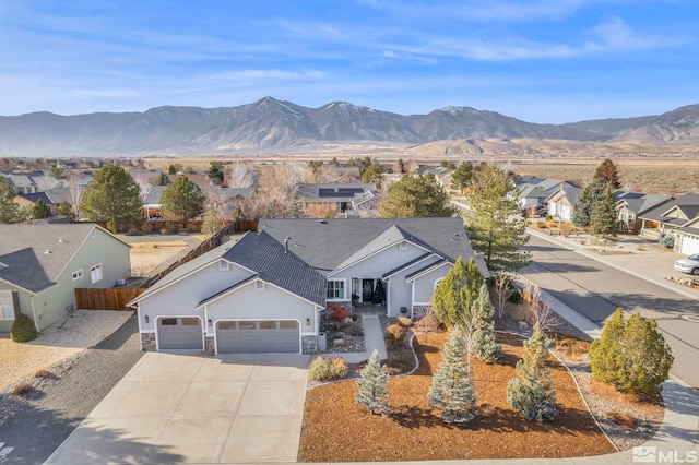 aerial view with a mountain view