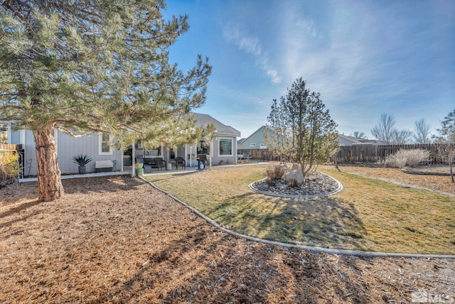 view of yard with a patio area