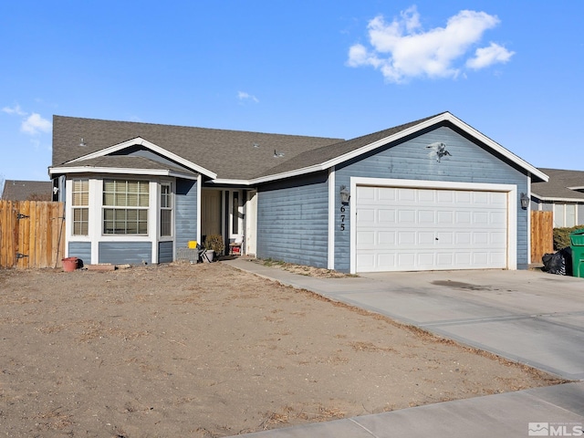 ranch-style home featuring a garage