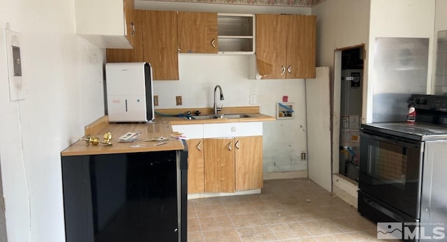 kitchen featuring sink and black electric range