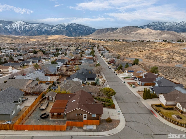 aerial view with a mountain view