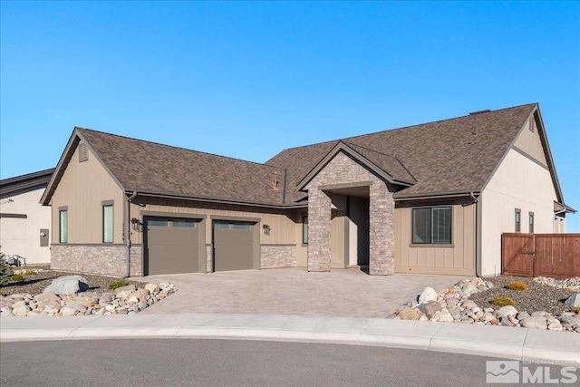 view of front of home with a garage