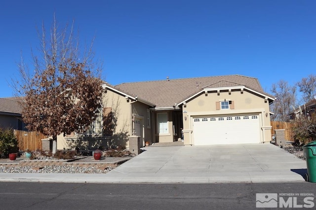 ranch-style house featuring a garage