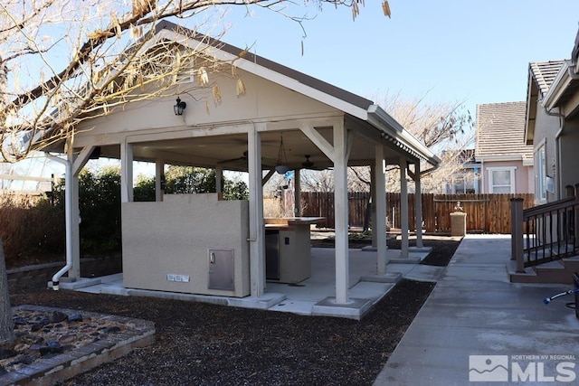 view of patio / terrace with a gazebo