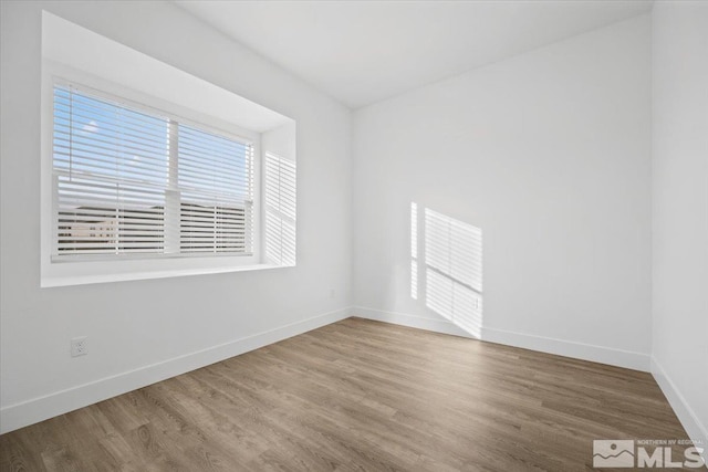 empty room featuring wood-type flooring