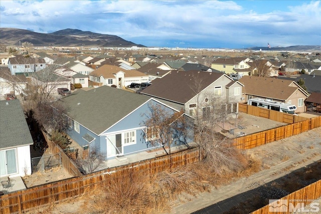 bird's eye view with a mountain view