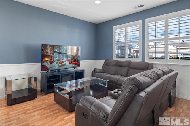 living room featuring hardwood / wood-style floors