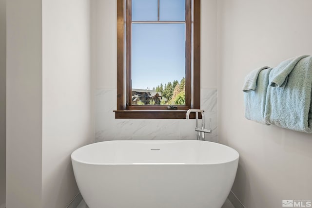 bathroom featuring a bathing tub and sink