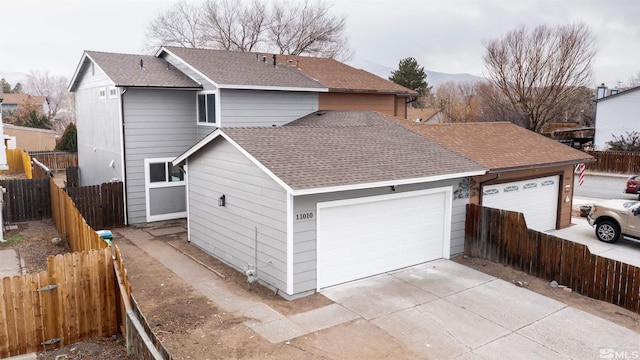 exterior space featuring a garage