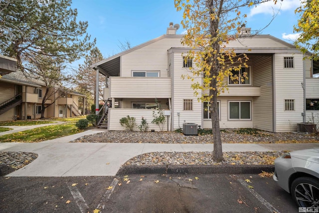 view of front of house featuring central AC