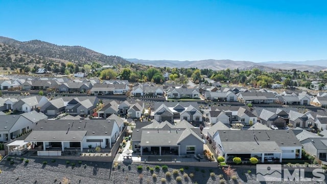 bird's eye view featuring a mountain view