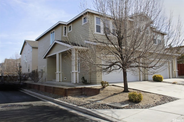 view of property featuring a garage