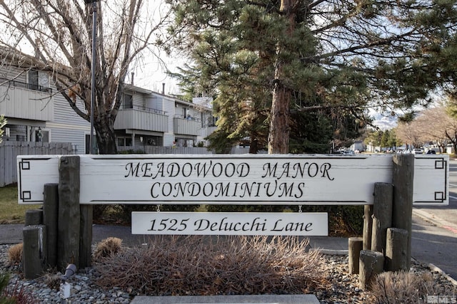 view of community sign