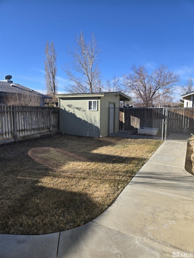 view of yard with a gate and fence