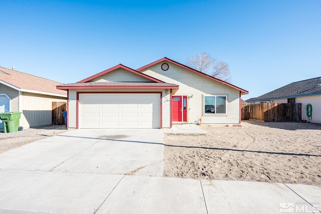 ranch-style house featuring a garage