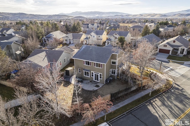 aerial view featuring a mountain view