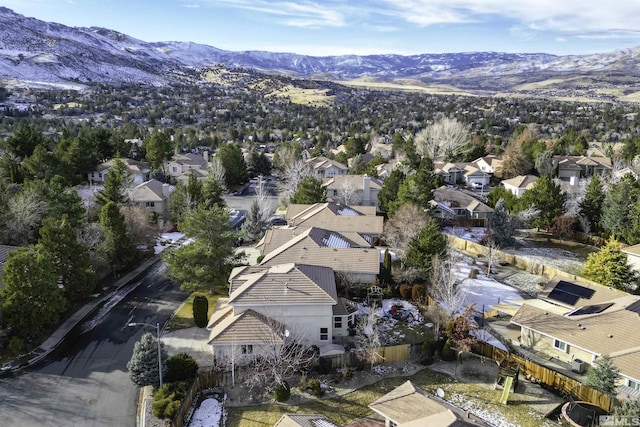 aerial view featuring a mountain view