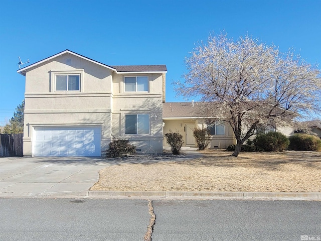 view of property with a garage