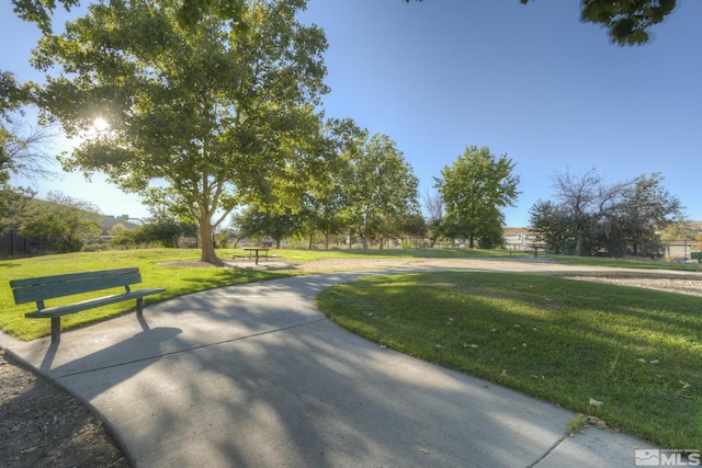 view of community with a yard