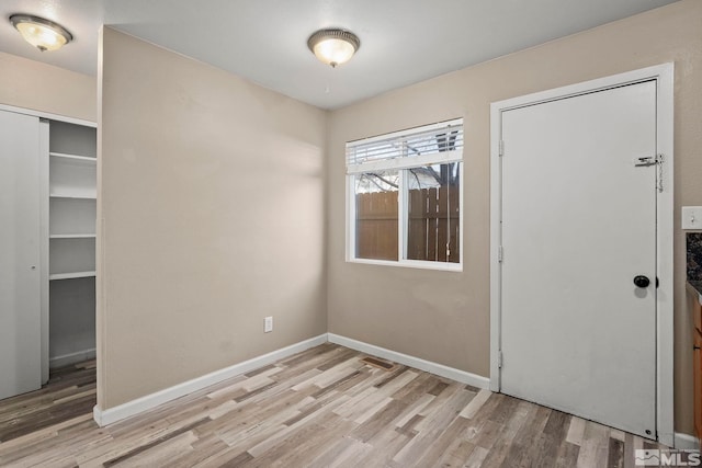 interior space featuring light wood-type flooring