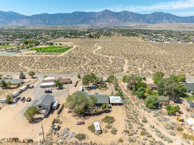 drone / aerial view with a mountain view