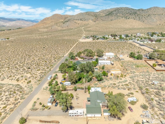 bird's eye view with a mountain view