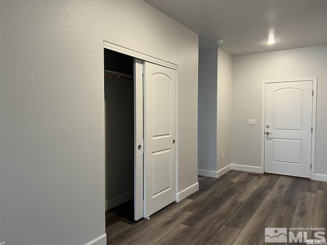 interior space featuring dark hardwood / wood-style floors