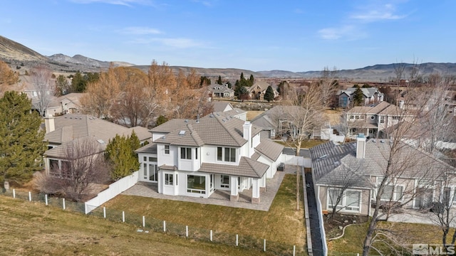 bird's eye view featuring a mountain view