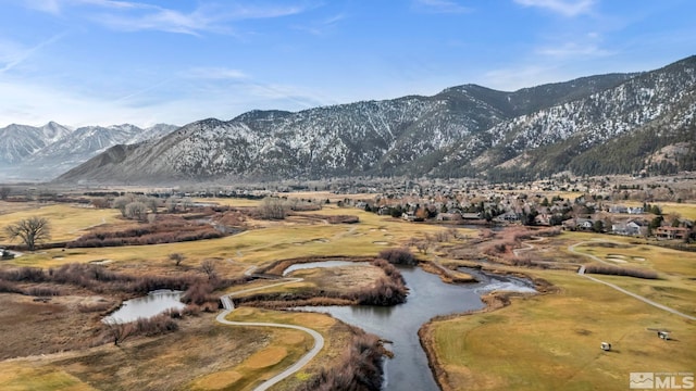 property view of mountains featuring a water view