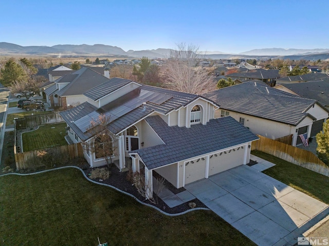 bird's eye view featuring a mountain view