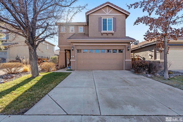 view of front facade with a garage