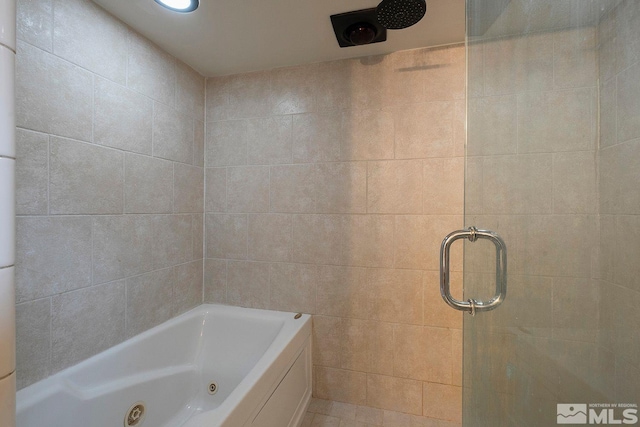 bathroom with independent shower and bath