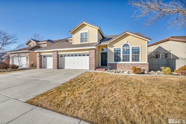 view of front property with a front lawn