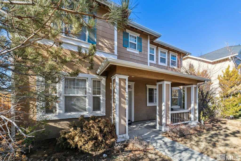 view of front of house with covered porch