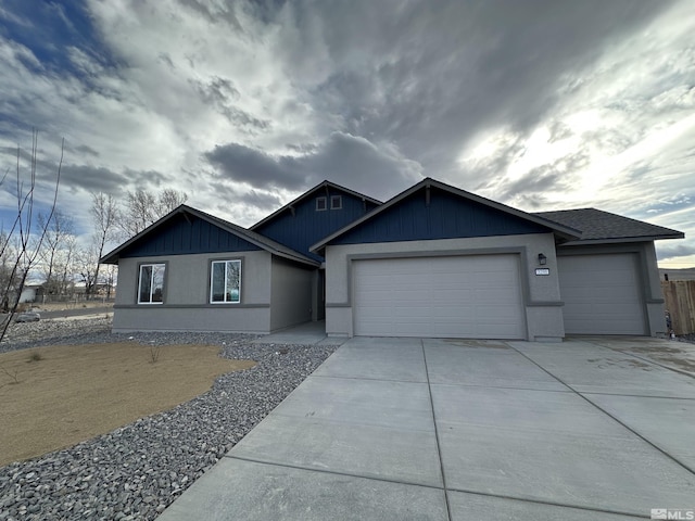 view of front of home with a garage