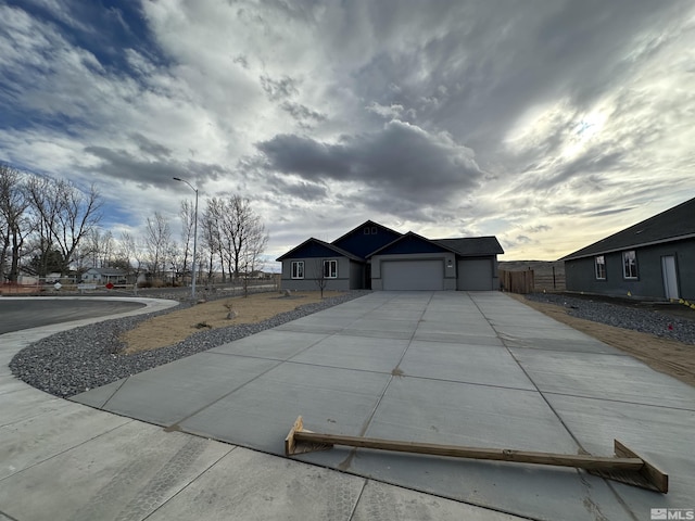 view of front of house with a garage