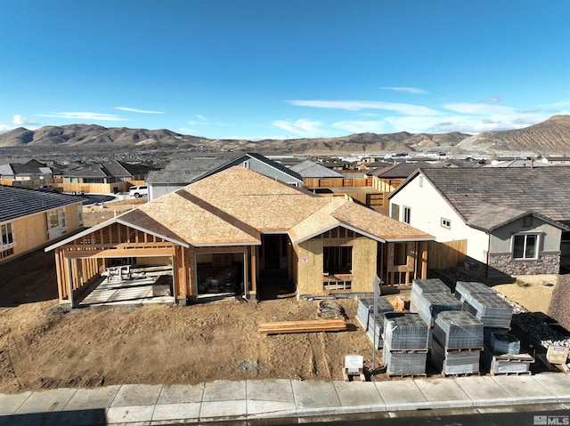 property in mid-construction with a mountain view