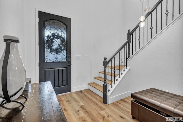 foyer featuring light hardwood / wood-style flooring