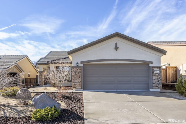 single story home with a garage