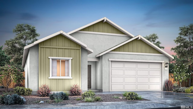 view of front facade featuring a garage