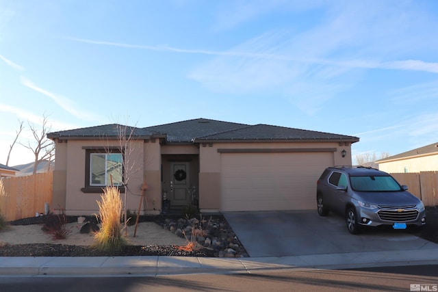 view of front facade with a garage