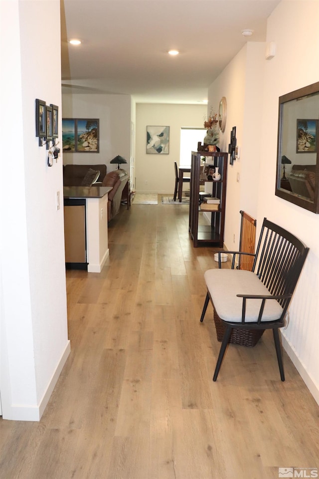 hall featuring light hardwood / wood-style floors