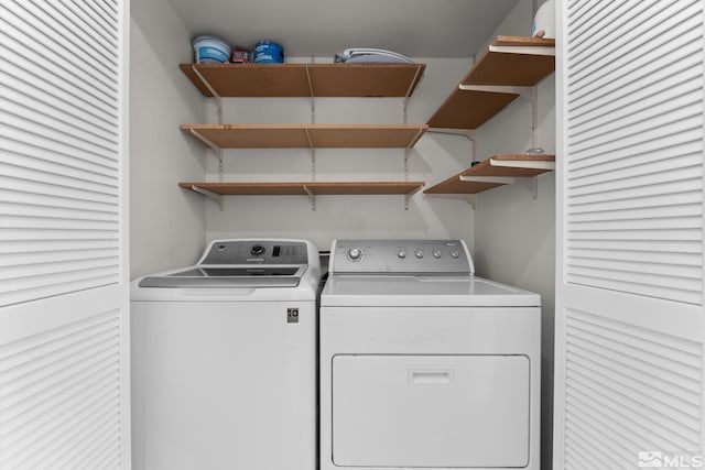 laundry area featuring washer and dryer