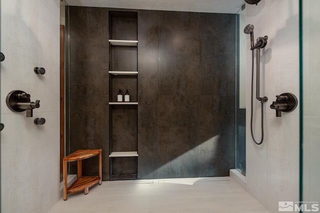 bathroom featuring walk in shower